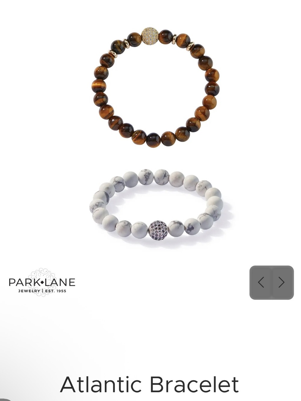 Park Lane Atlantic Tiger’s Eye CZ Stretch Bracelet Brown Gold Tone